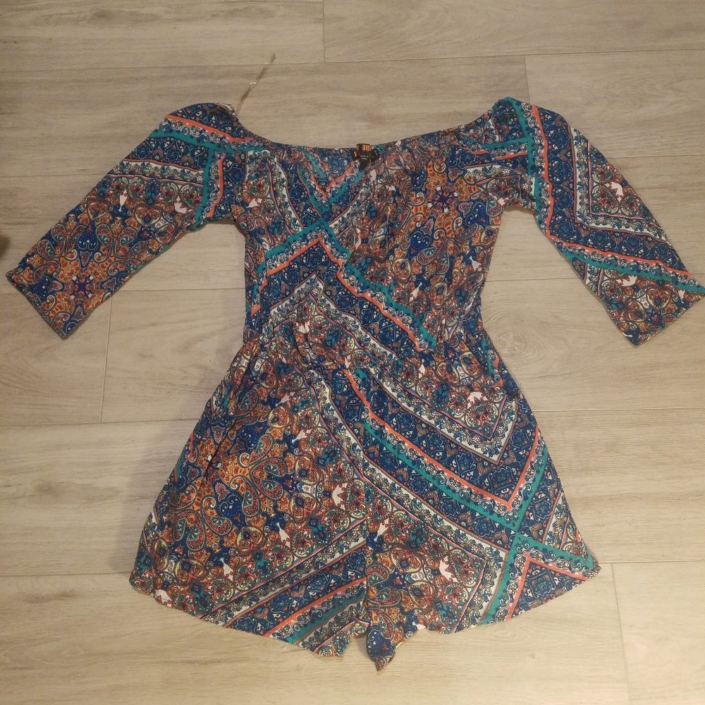 new multi color romper